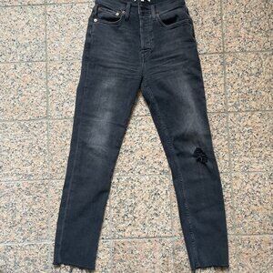 re/done black straight leg jeans